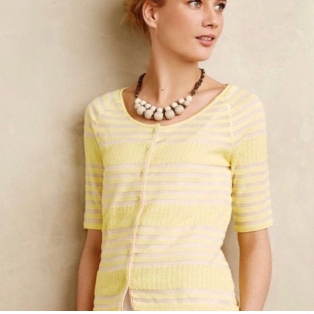 Striped Yellow and White Cardigan size m